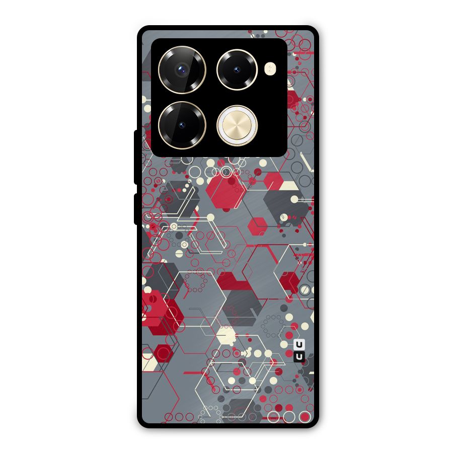 Hexagons Pattern Metal Back Case for Infinix Note 40 Pro Plus