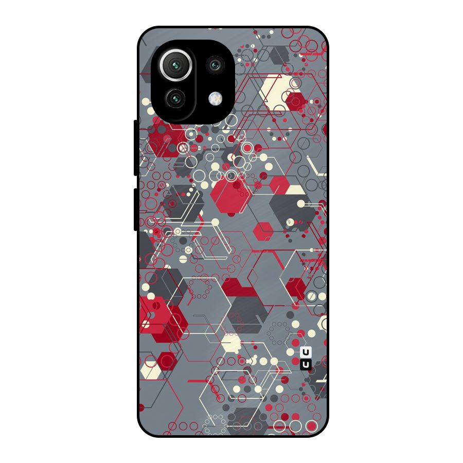 Hexagons Pattern Metal Back Case for Mi 11 Lite NE 5G