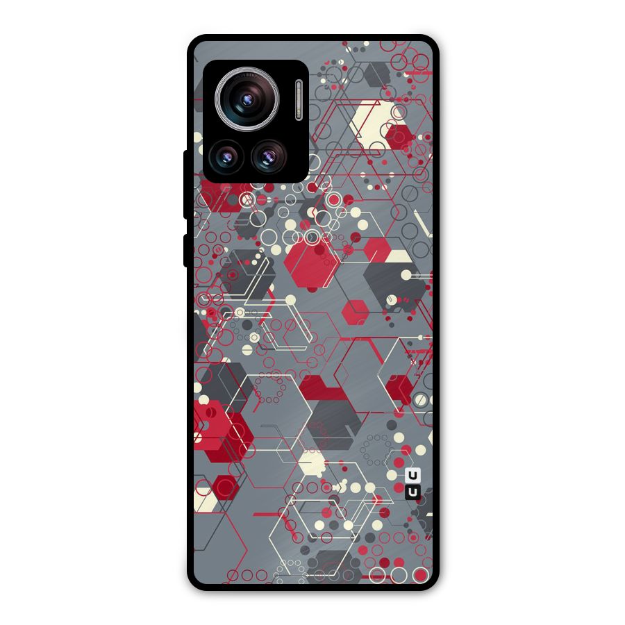 Hexagons Pattern Metal Back Case for Motorola Edge 30 Ultra
