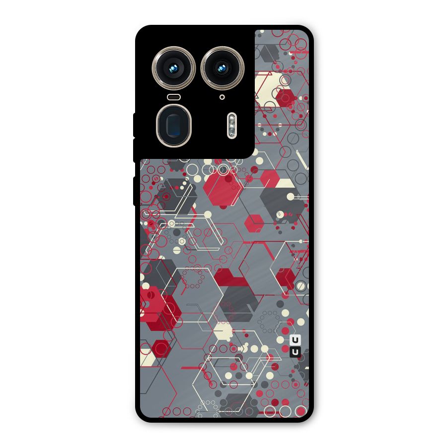 Hexagons Pattern Metal Back Case for Motorola Edge 50 Ultra