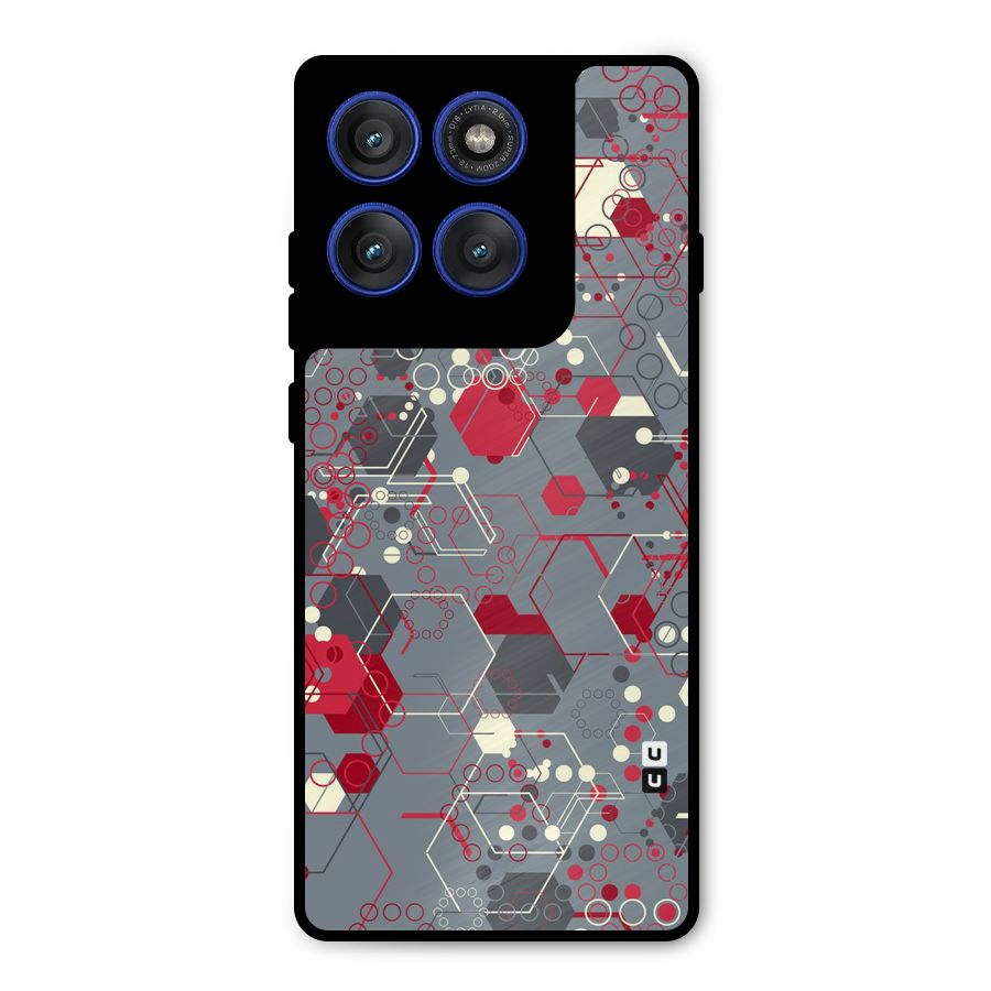 Hexagons Pattern Metal Back Case for Motorola Edge 60 Pro