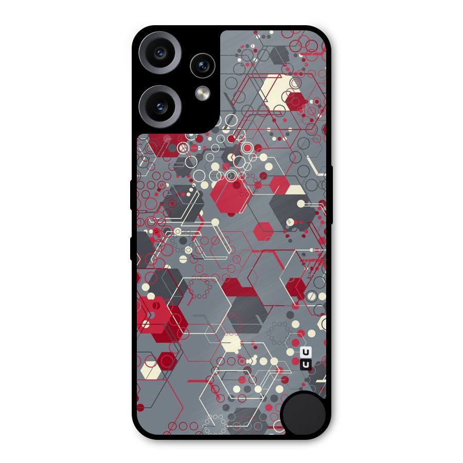 Hexagons Pattern Metal Back Case for Nothing CMF Phone 2 Pro