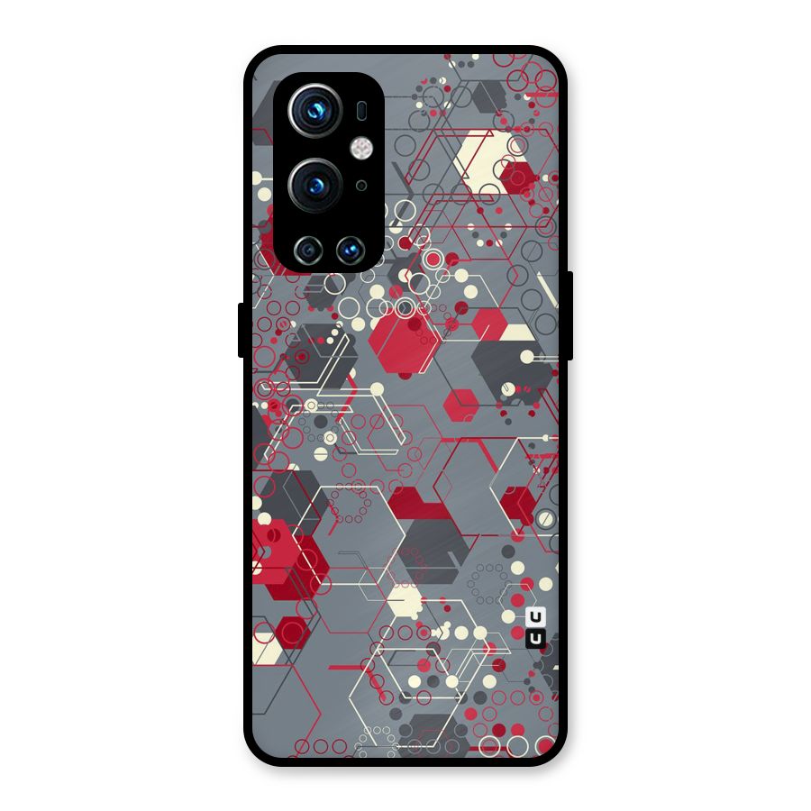 Hexagons Pattern Metal Back Case for OnePlus 9 Pro