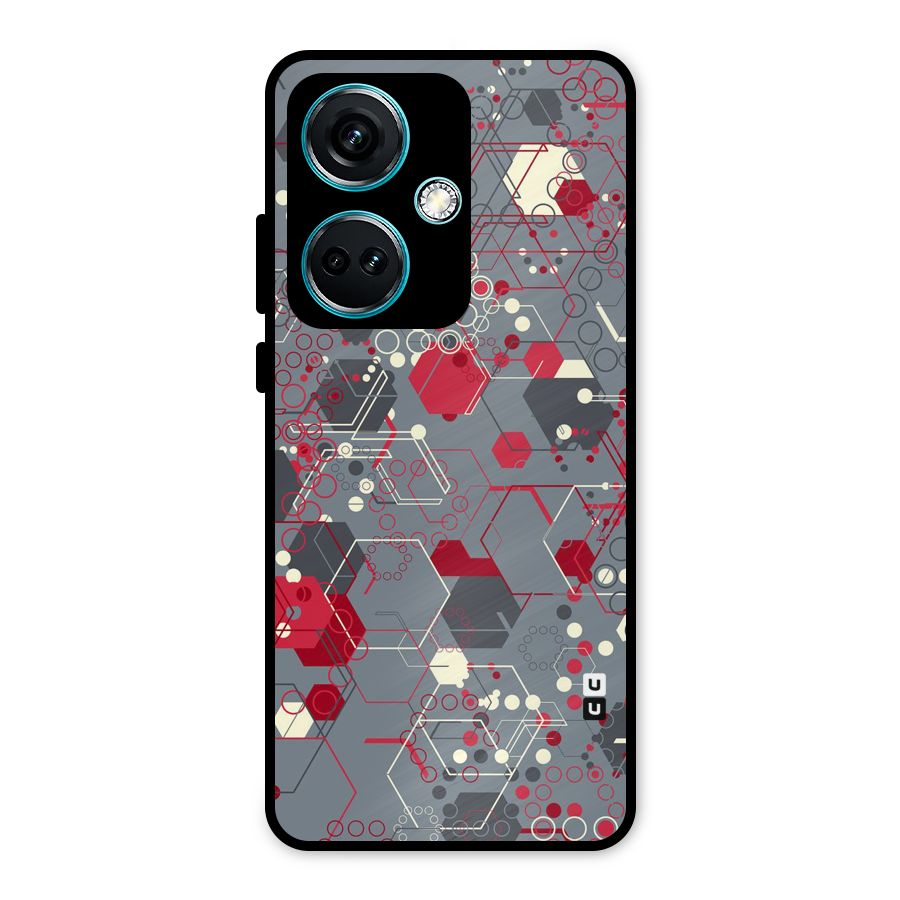 Hexagons Pattern Metal Back Case for OnePlus Nord CE 3 5G