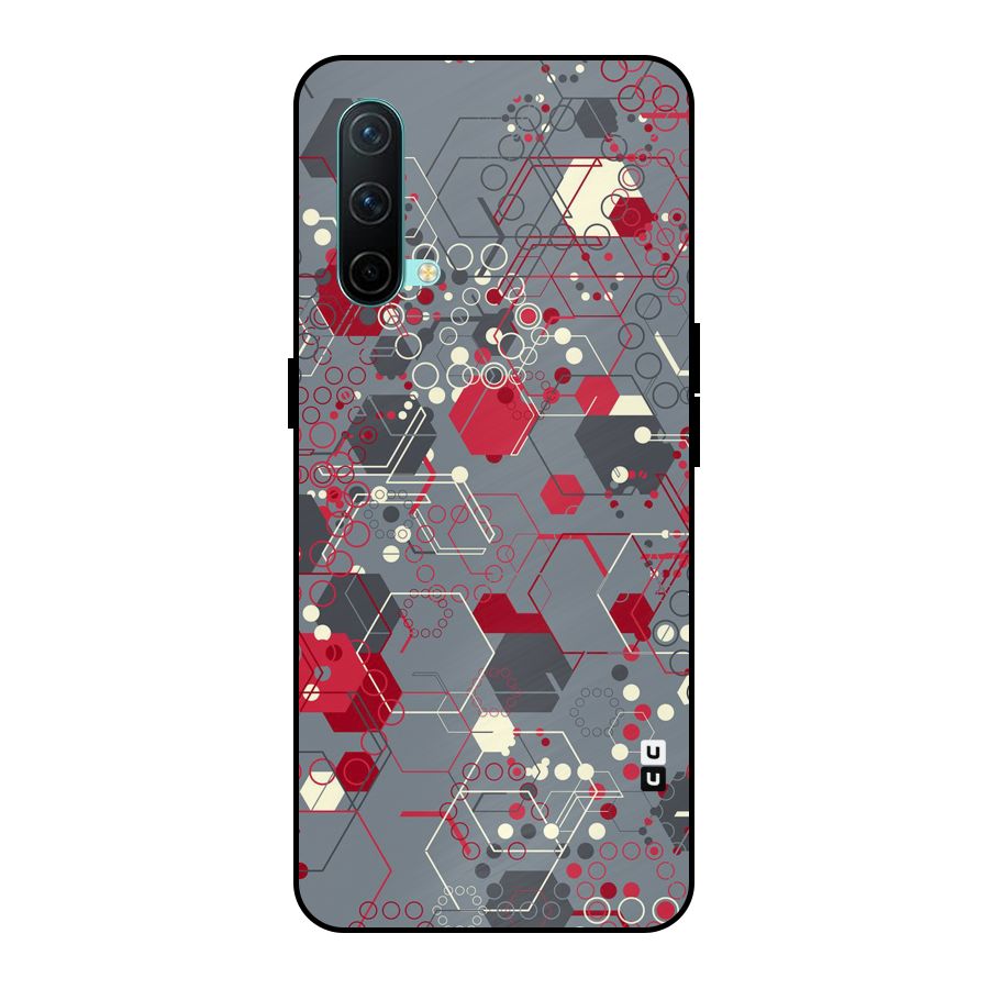 Hexagons Pattern Metal Back Case for OnePlus Nord CE 5G