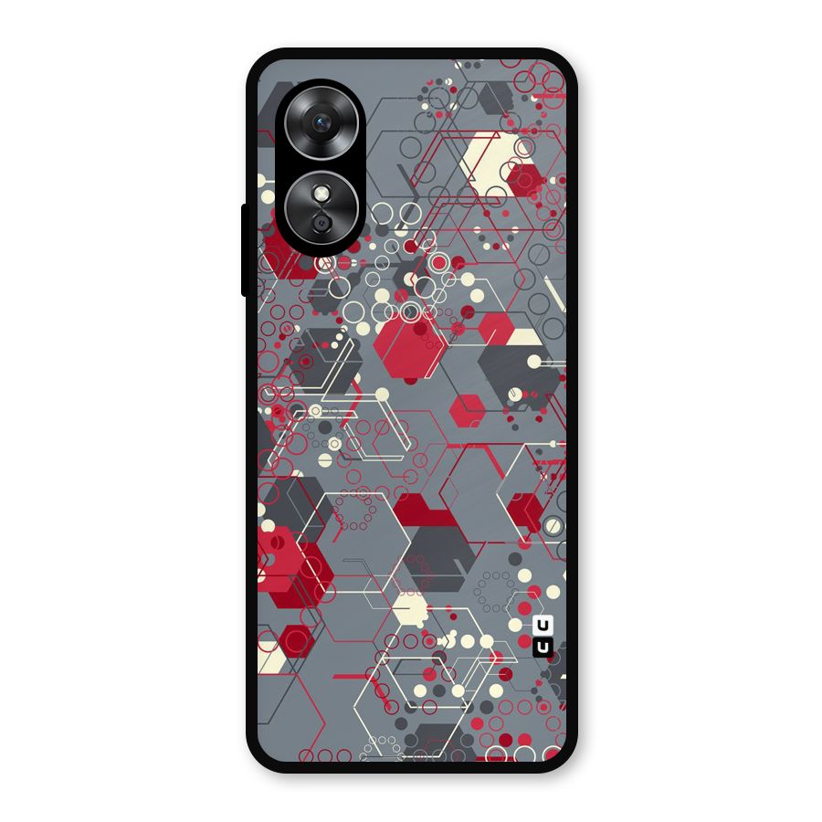 Hexagons Pattern Metal Back Case for Oppo A17