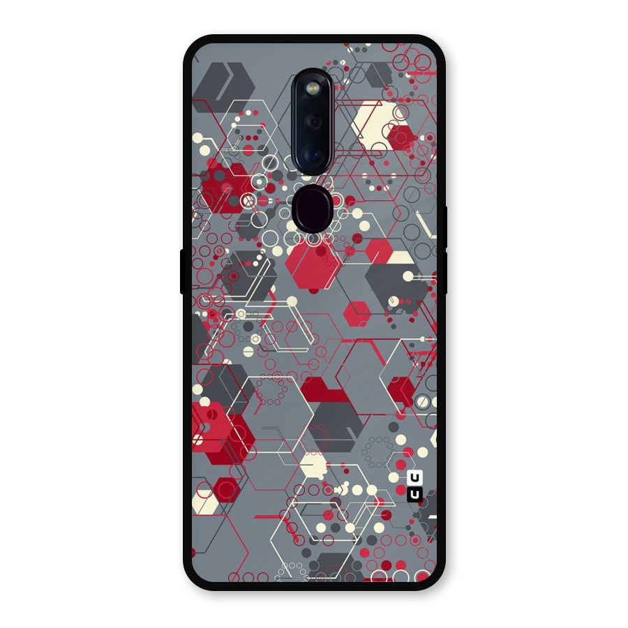 Hexagons Pattern Metal Back Case for Oppo F11 Pro