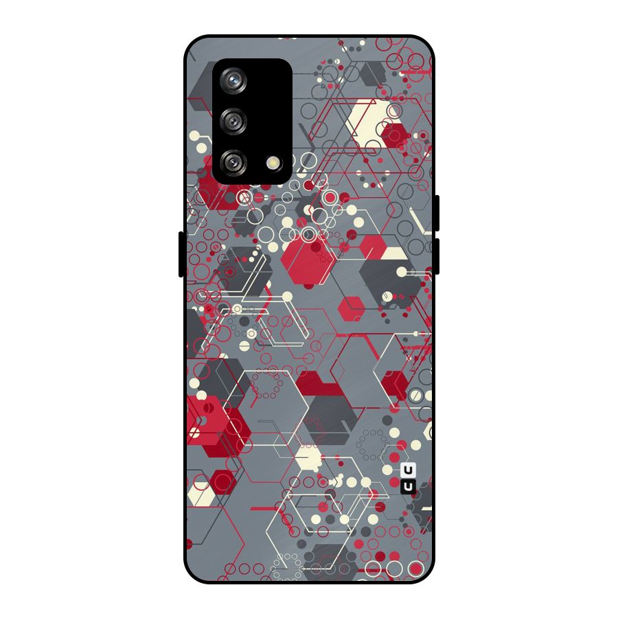 Hexagons Pattern Metal Back Case for Oppo F19