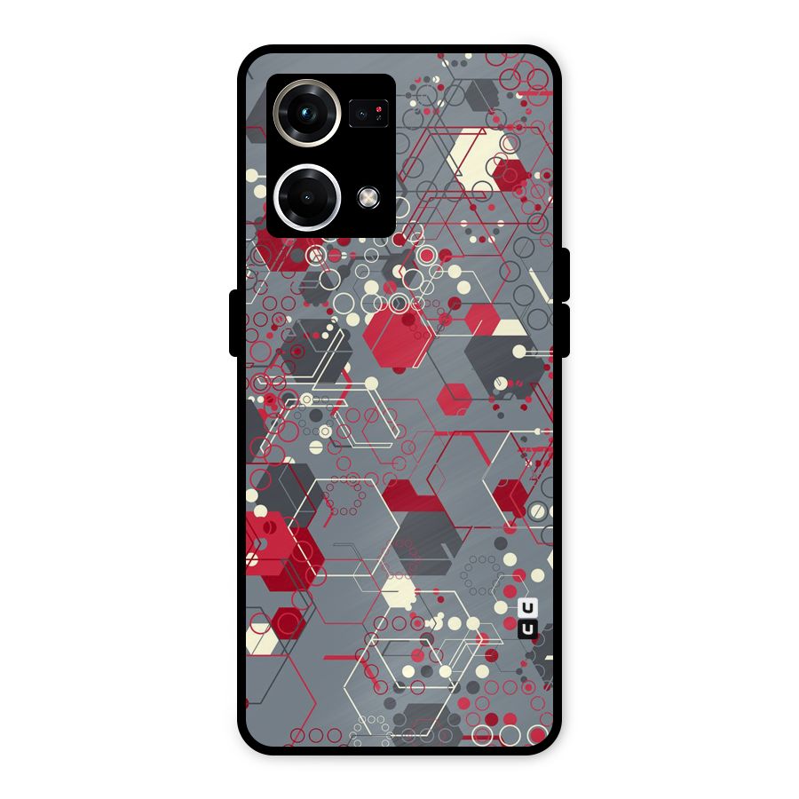 Hexagons Pattern Metal Back Case for Oppo F21s Pro 4G