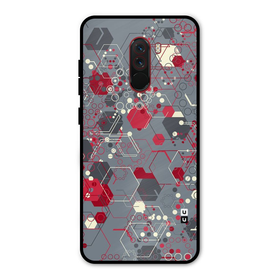 Hexagons Pattern Metal Back Case for Poco F1