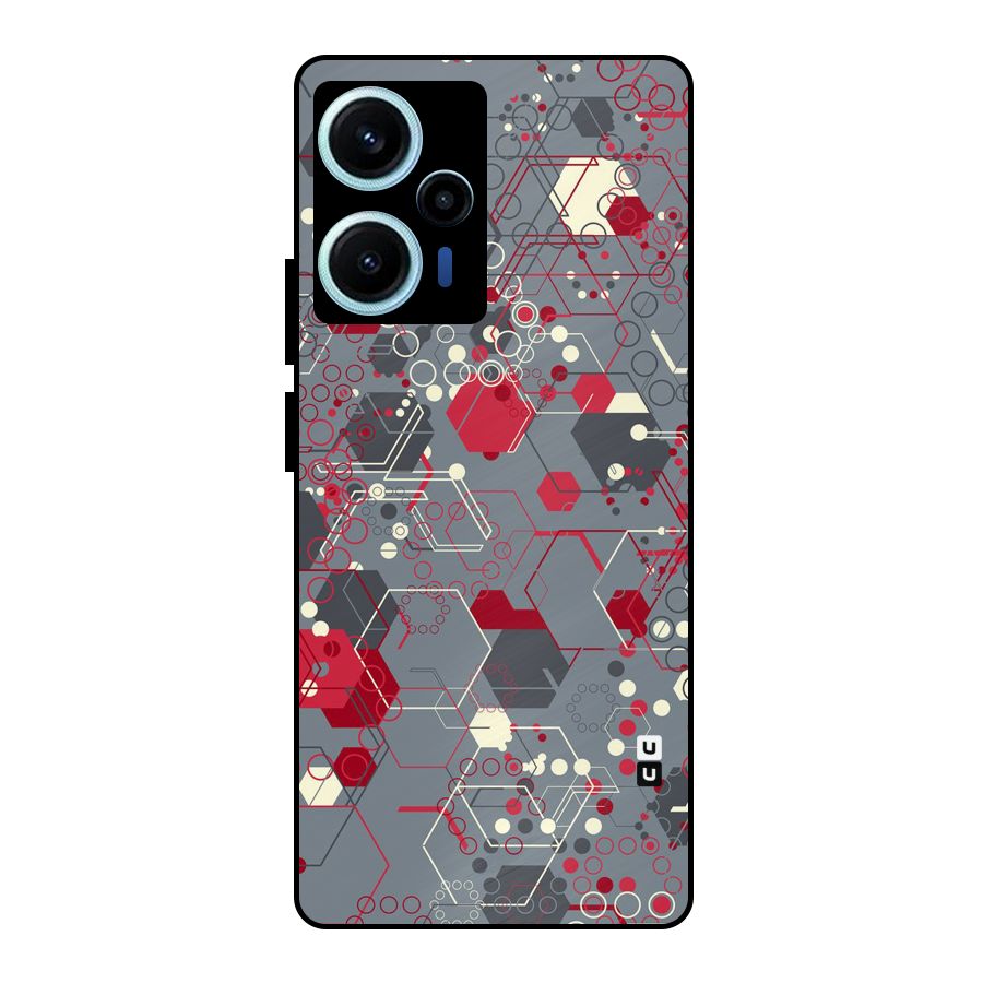 Hexagons Pattern Metal Back Case for Poco F5