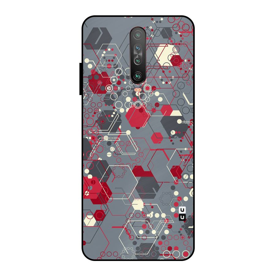 Hexagons Pattern Metal Back Case for Poco X2
