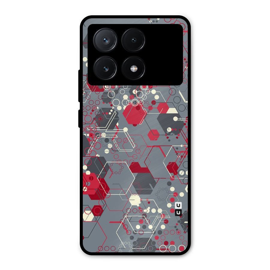 Hexagons Pattern Metal Back Case for Poco X6 Pro