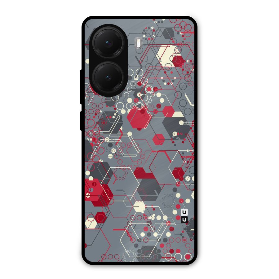 Hexagons Pattern Metal Back Case for Poco X7 Pro