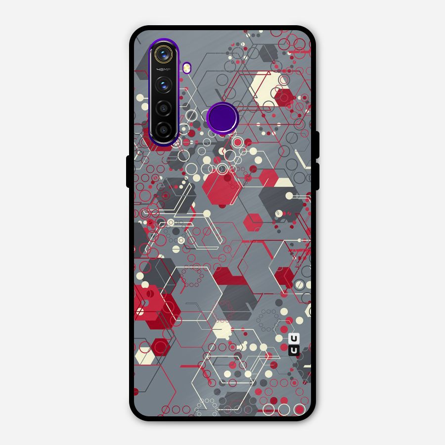 Hexagons Pattern Metal Back Case for Realme 5 Pro