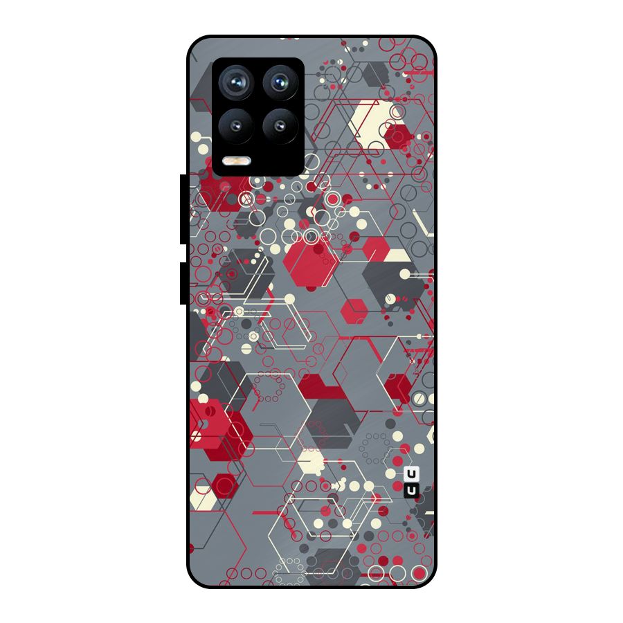 Hexagons Pattern Metal Back Case for Realme 8 Pro