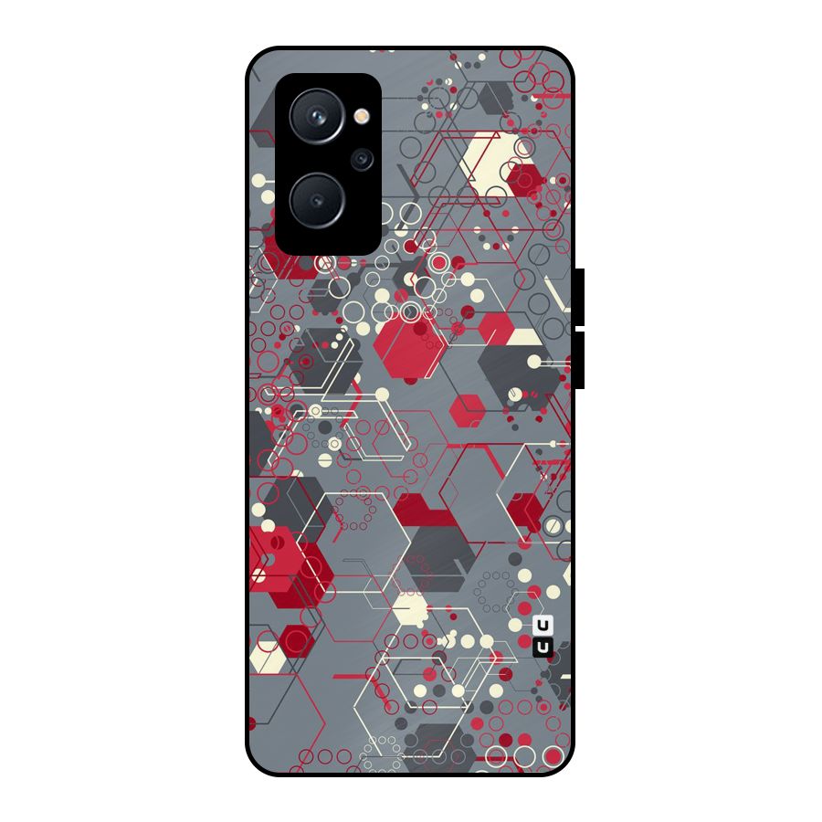 Hexagons Pattern Metal Back Case for Realme 9i 5G