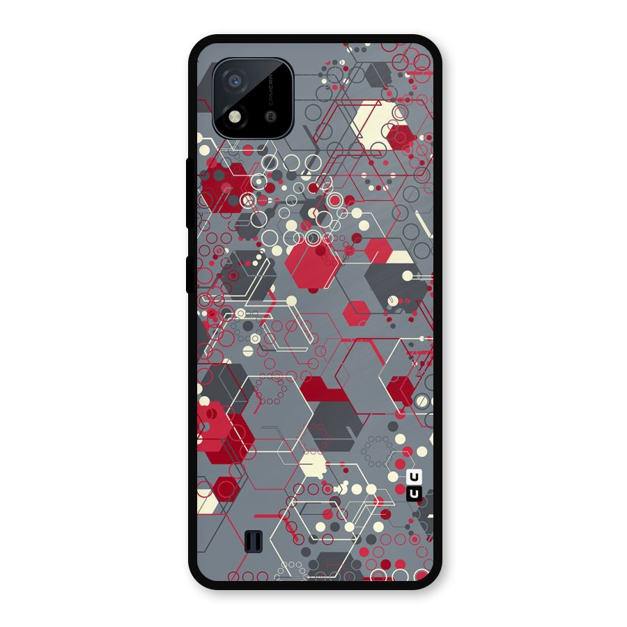 Hexagons Pattern Metal Back Case for Realme C11 2021