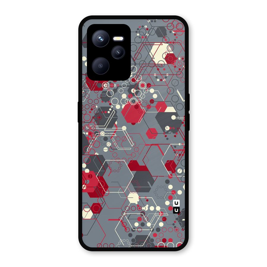Hexagons Pattern Metal Back Case for Realme C35