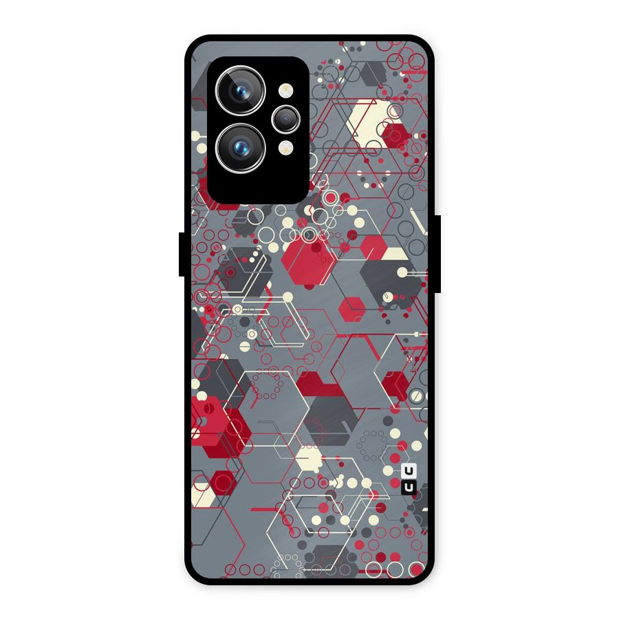 Hexagons Pattern Metal Back Case for Realme GT2 Pro