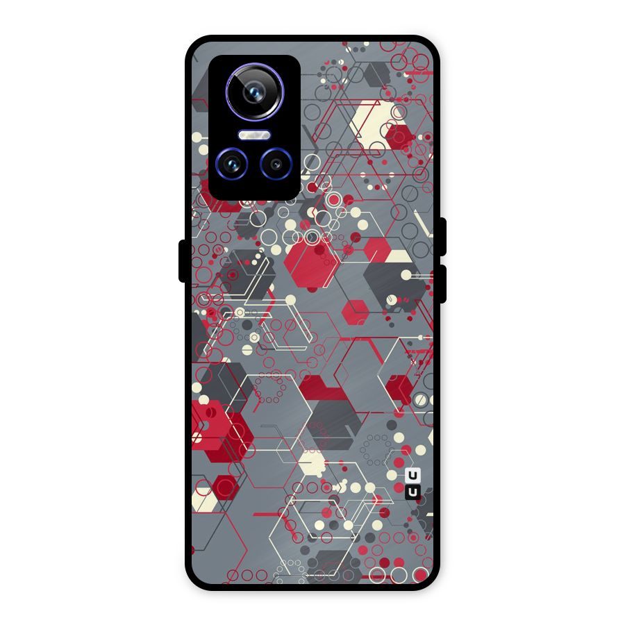 Hexagons Pattern Metal Back Case for Realme GT Neo 3
