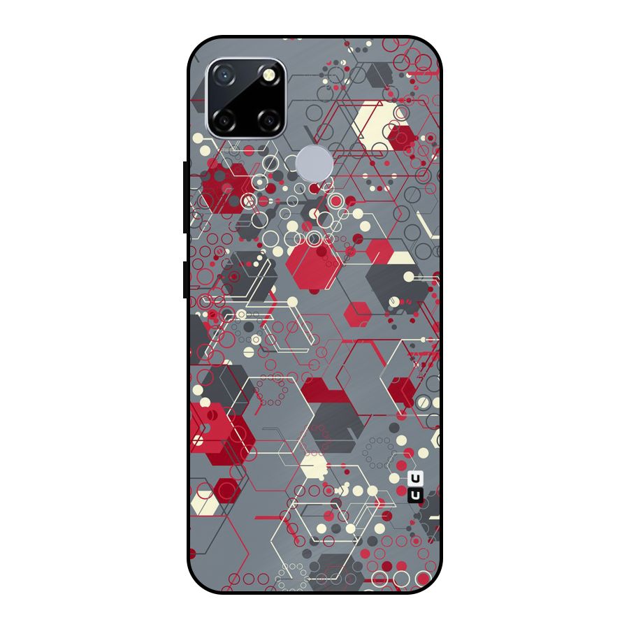 Hexagons Pattern Metal Back Case for Realme Narzo 30A