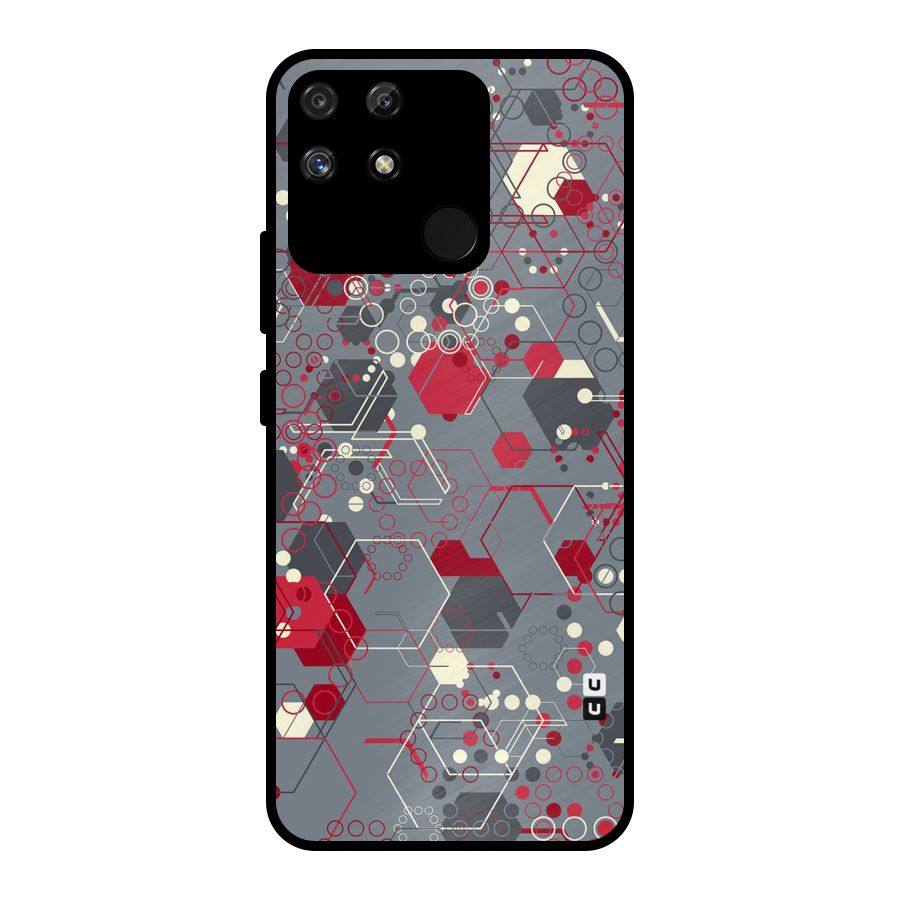 Hexagons Pattern Metal Back Case for Realme Narzo 50A