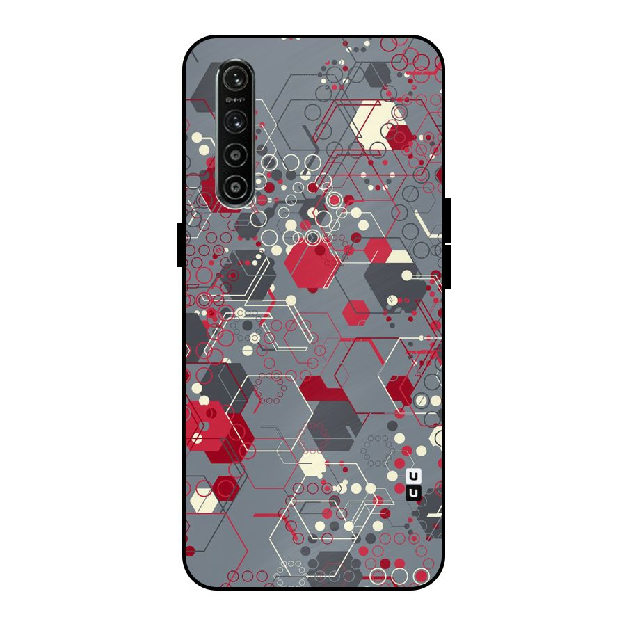 Hexagons Pattern Metal Back Case for Realme XT