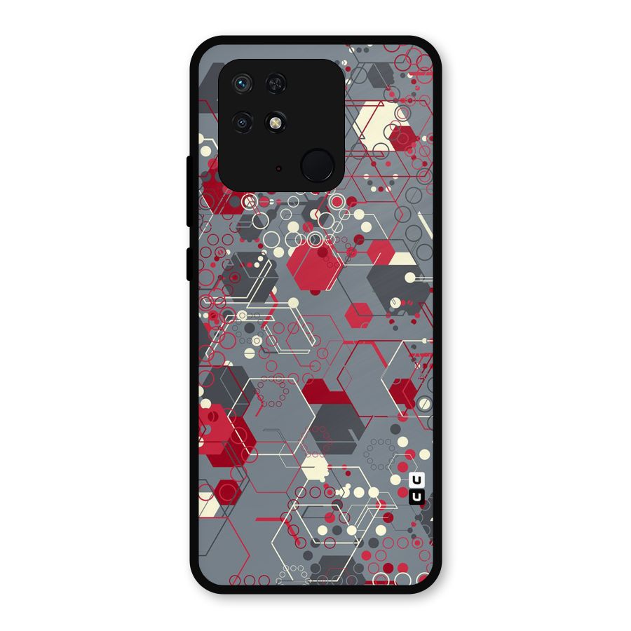 Hexagons Pattern Metal Back Case for Redmi 10 Power