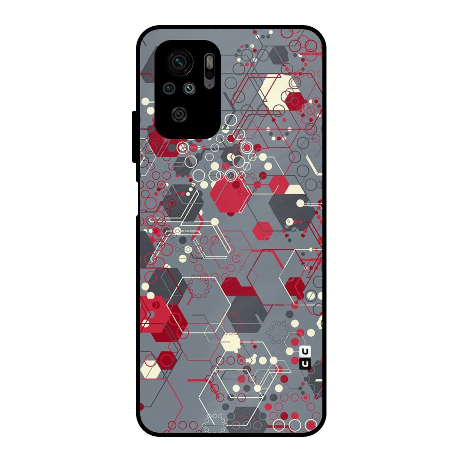 Hexagons Pattern Metal Back Case for Redmi Note 10S