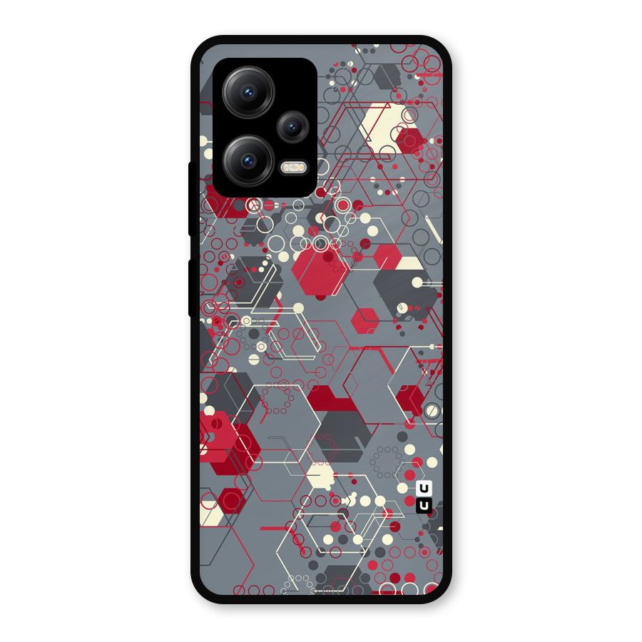 Hexagons Pattern Metal Back Case for Redmi Note 12 5G
