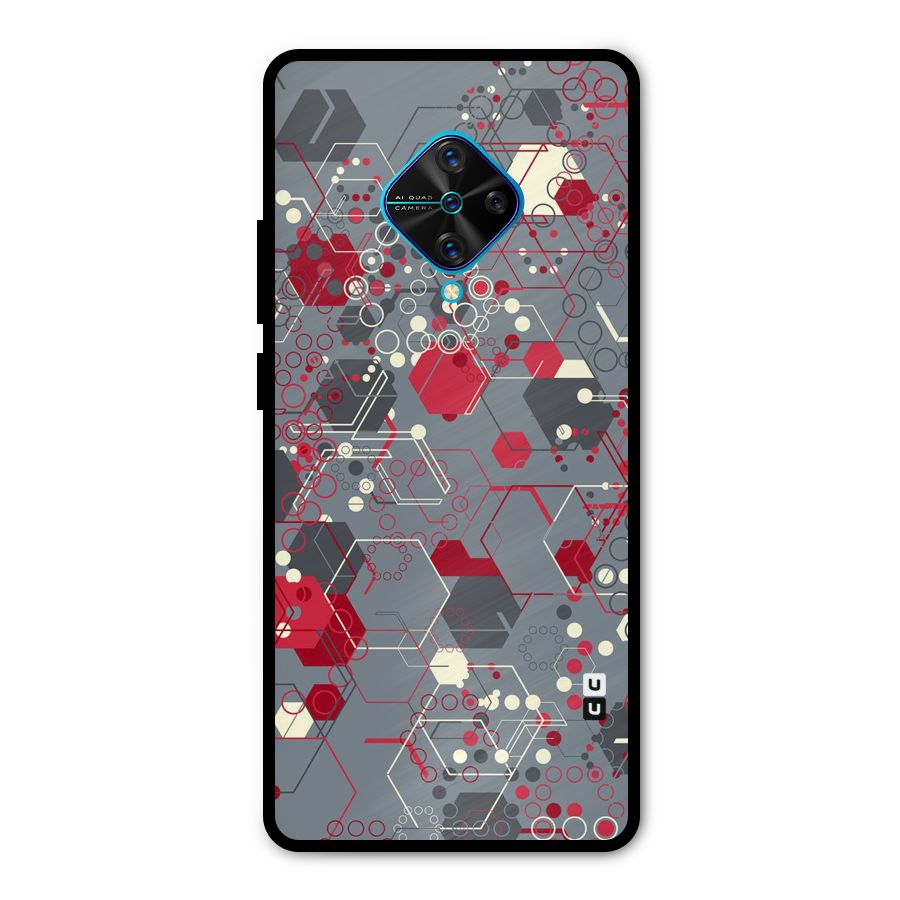 Hexagons Pattern Metal Back Case for Vivo S1 Pro