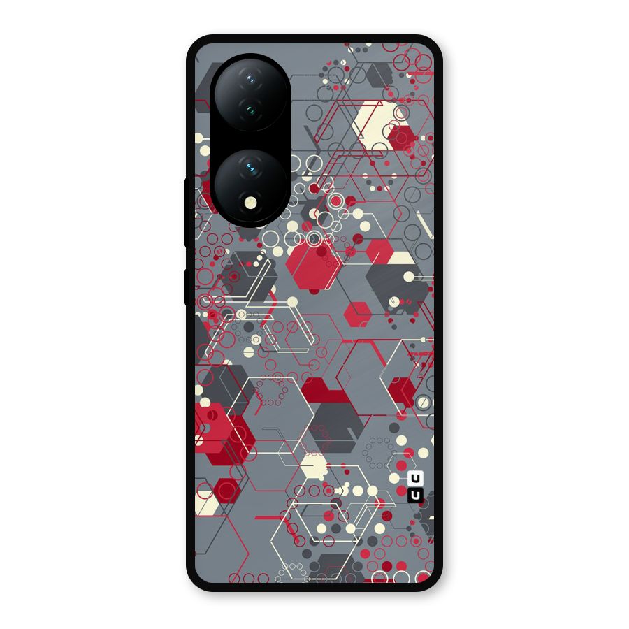 Hexagons Pattern Metal Back Case for Vivo T2