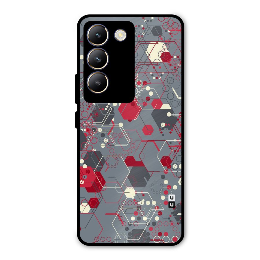 Hexagons Pattern Metal Back Case for Vivo T3 5G