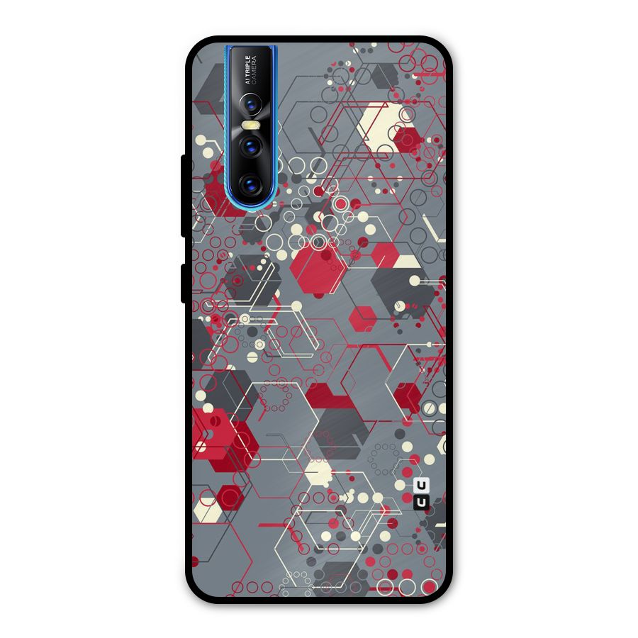 Hexagons Pattern Metal Back Case for Vivo V15 Pro