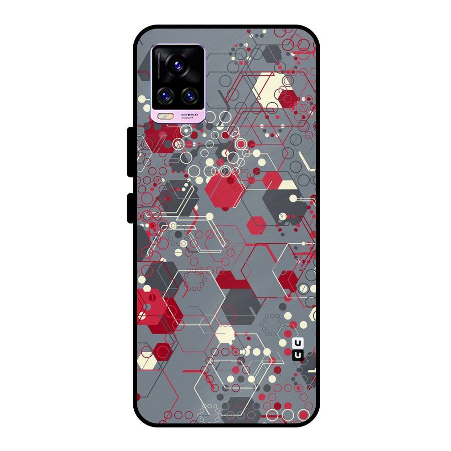 Hexagons Pattern Metal Back Case for Vivo V20 Pro