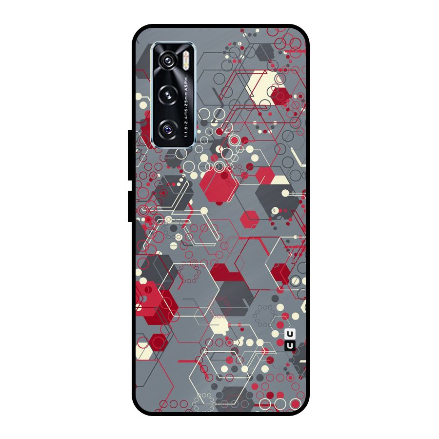 Hexagons Pattern Metal Back Case for Vivo V20 SE