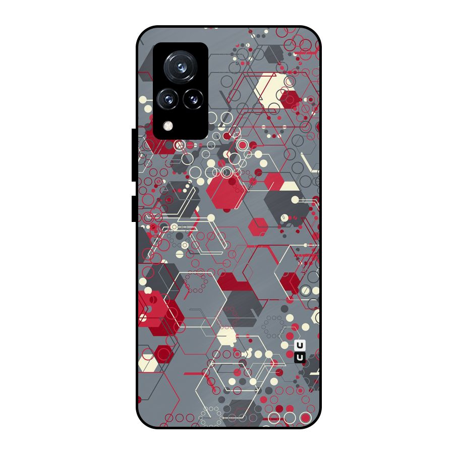Hexagons Pattern Metal Back Case for Vivo V21 5G