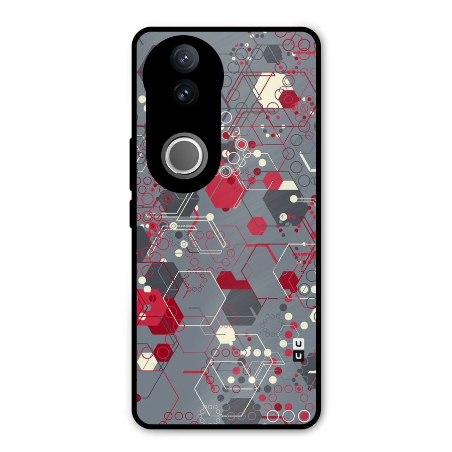 Hexagons Pattern Metal Back Case for Vivo V50
