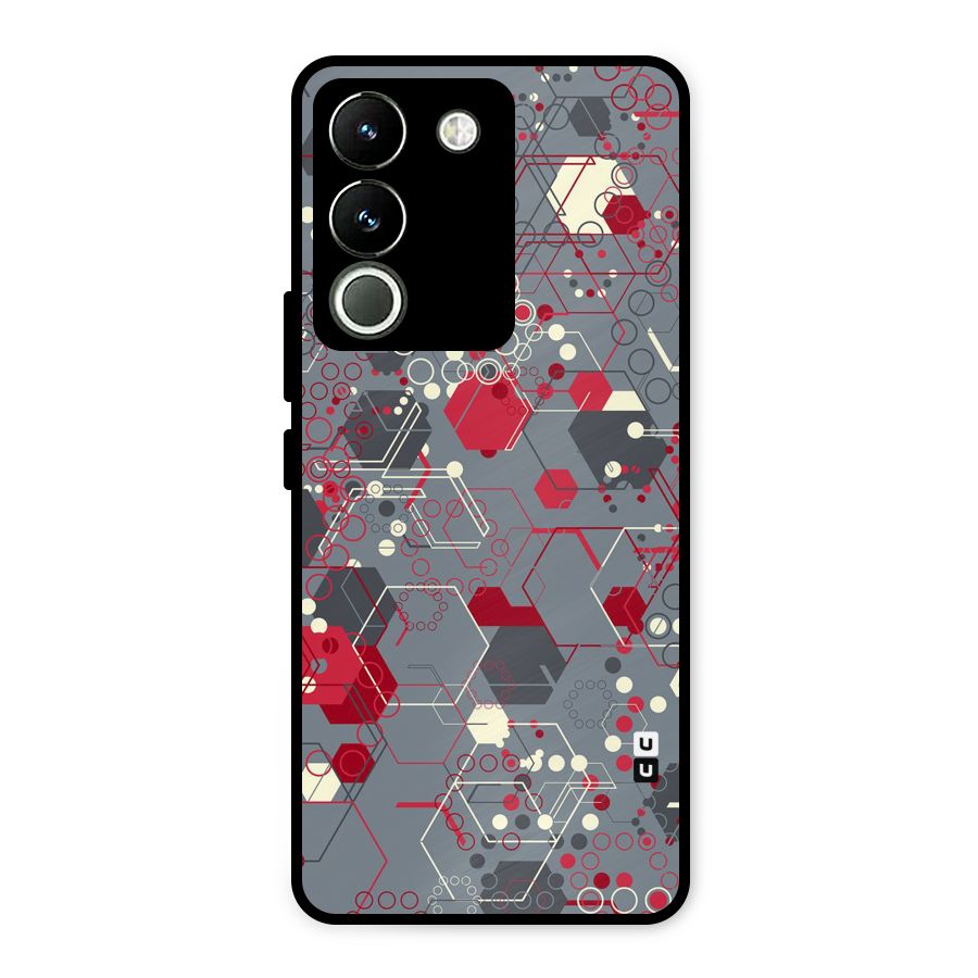 Hexagons Pattern Metal Back Case for Vivo Y200