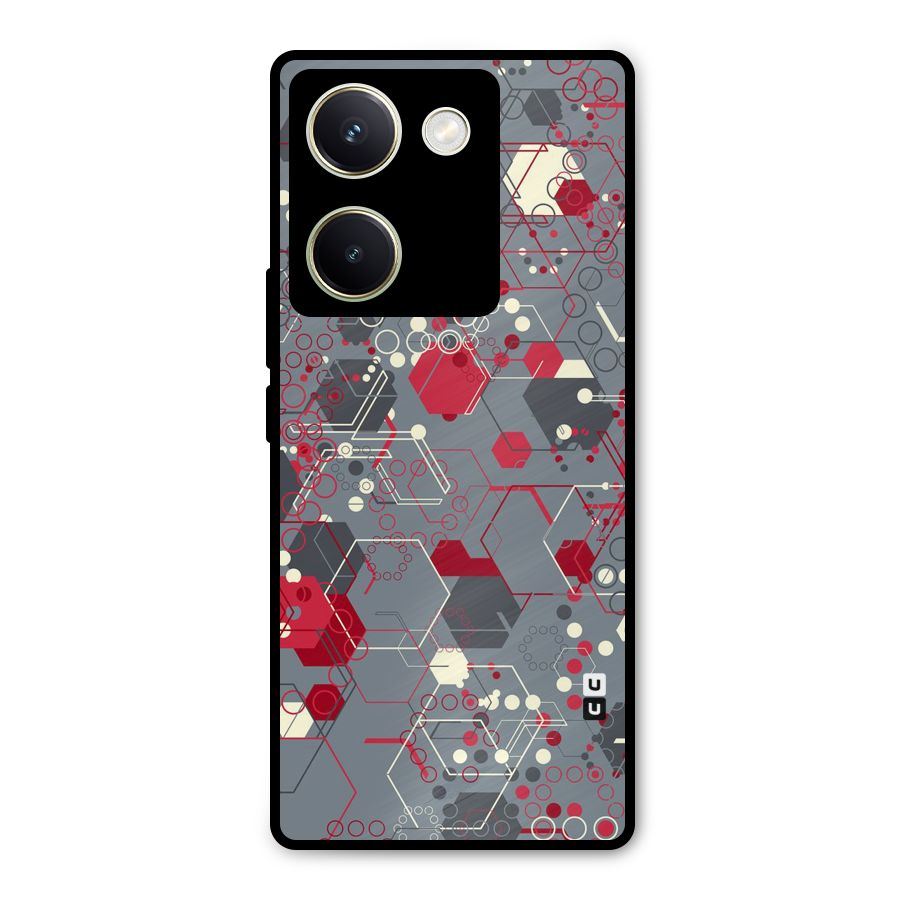 Hexagons Pattern Metal Back Case for Vivo Y200 Pro