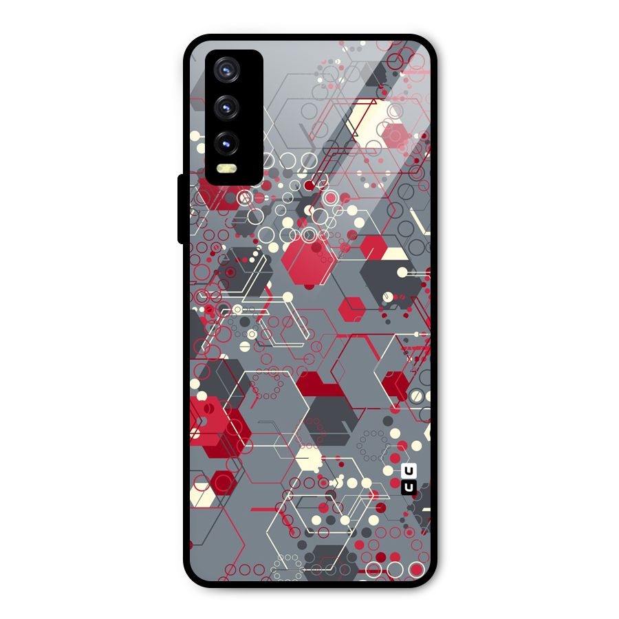 Hexagons Pattern Metal Back Case for Vivo Y20g