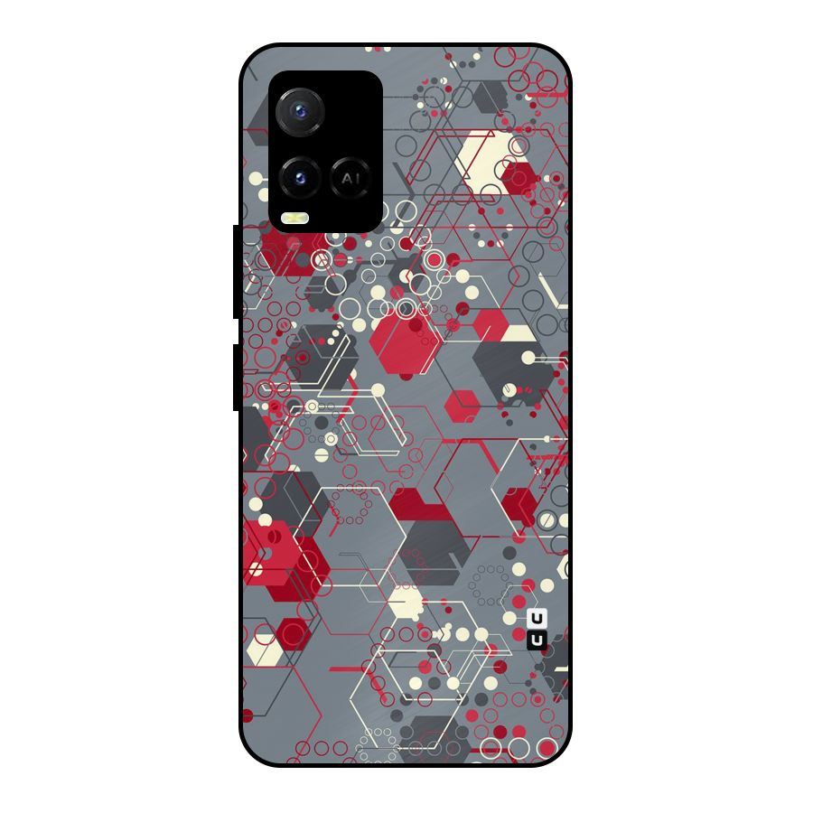 Hexagons Pattern Metal Back Case for Vivo Y21A