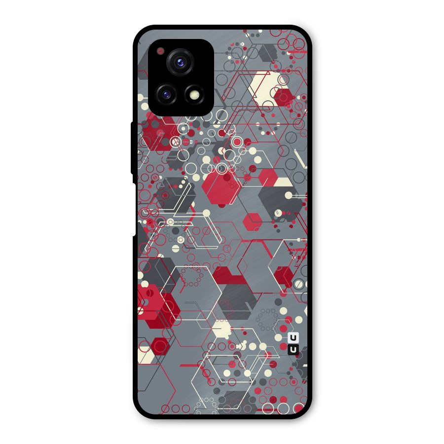 Hexagons Pattern Metal Back Case for Vivo Y72 5G
