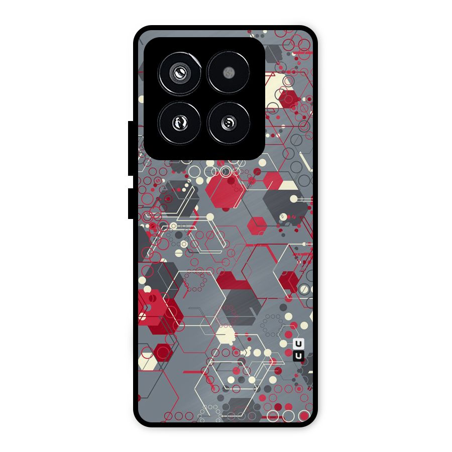 Hexagons Pattern Metal Back Case for Xiaomi 14 Pro
