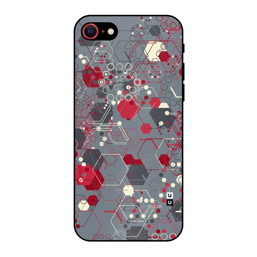 Hexagons Pattern Metal Back Case for iPhone SE 2020