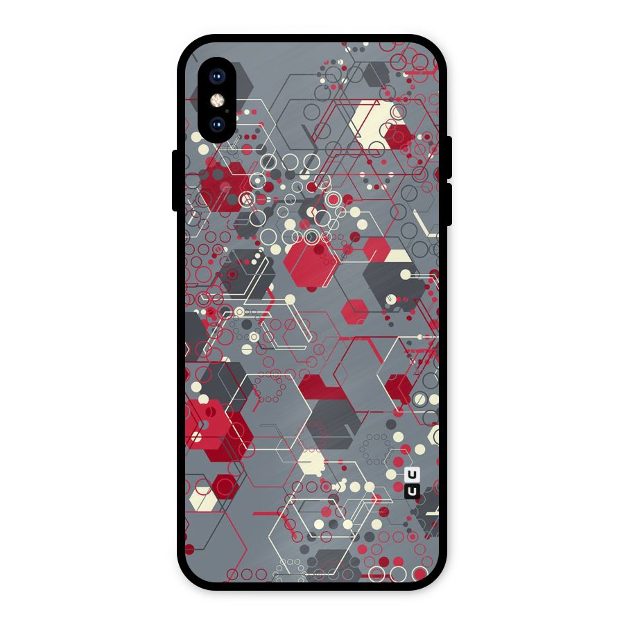 Hexagons Pattern Metal Back Case for iPhone XS Max