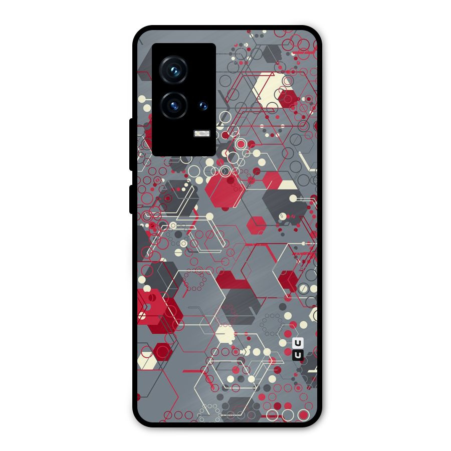 Hexagons Pattern Metal Back Case for iQOO 9 5G