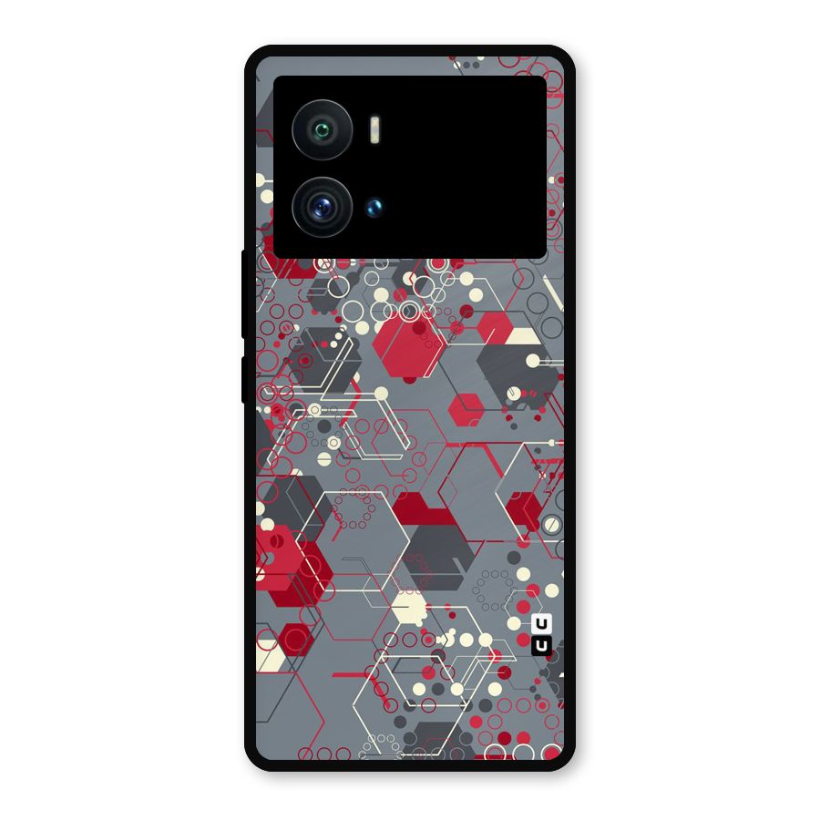 Hexagons Pattern Metal Back Case for iQOO 9 Pro