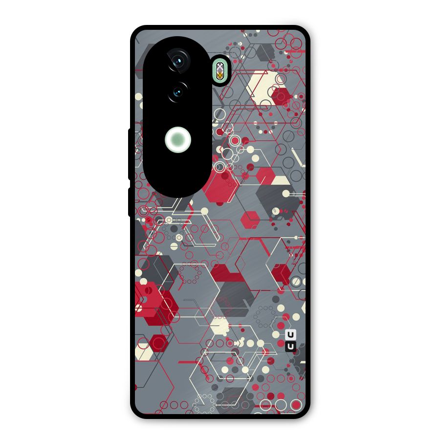 Hexagons Pattern Metal Back Case for iQOO Z9s